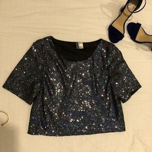 Sequined Crop Top